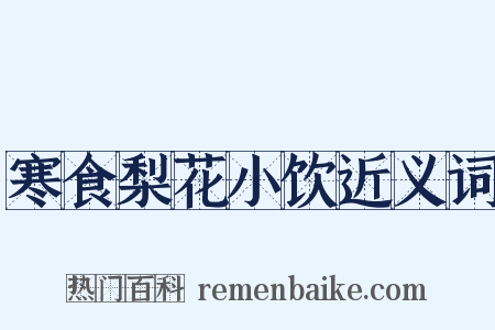 寒食梨花小饮近义词是什么意思的图片